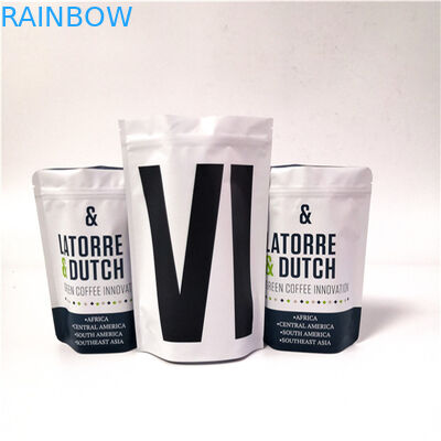 ماتي الأبيض القهوة حقيبة الحقائب البلاستيكية التعبئة والتغليف رقائق الألومنيوم أشف ختم الحقيبة