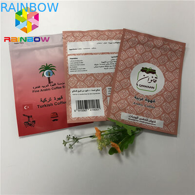 قابلة لإعادة الاستخدام الوقوف الحقيبة الحقيبة التعبئة والتغليف احباط الالومنيوم الملونة حقيبة القهوة مع Ziplock
