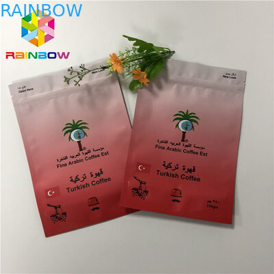 قابلة لإعادة الاستخدام الوقوف الحقيبة الحقيبة التعبئة والتغليف احباط الالومنيوم الملونة حقيبة القهوة مع Ziplock