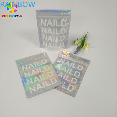 حرارة ختم كيس التغليف التجميل واضح الهولوغرام مايلر زيبلوك المواد البلاستيكية المسطحة