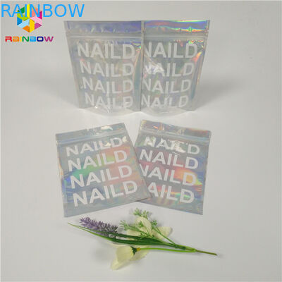 حرارة ختم كيس التغليف التجميل واضح الهولوغرام مايلر زيبلوك المواد البلاستيكية المسطحة