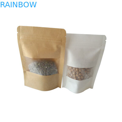 كيس وجبة خفيفة قابلة لإعادة الاستخدام التعبئة والتغليف مخصص مطبوعة كرافت الغذاء الوقوف الحقيبة SGS مصدق