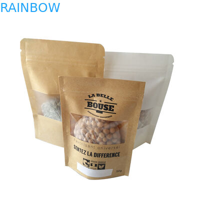 كيس وجبة خفيفة قابلة لإعادة الاستخدام التعبئة والتغليف مخصص مطبوعة كرافت الغذاء الوقوف الحقيبة SGS مصدق