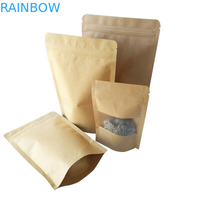 كيس وجبة خفيفة قابلة لإعادة الاستخدام التعبئة والتغليف مخصص مطبوعة كرافت الغذاء الوقوف الحقيبة SGS مصدق