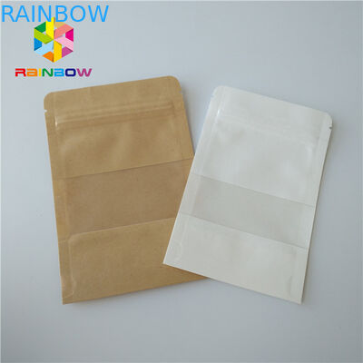 الوقوف أكياس وجبة خفيفة تغليف المواد الغذائية الرمز البريدي قفل الحقيبة البلاستيكية واضحة شفافة مع النافذة