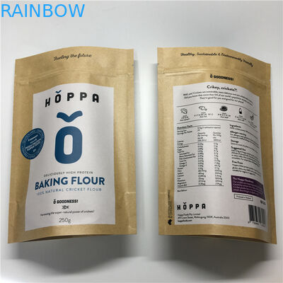 قابلة لإعادة الاستخدام أكياس الورق المطبوع الألومنيوم احباط زيبلوك للتغليف الدقيق الغذاء