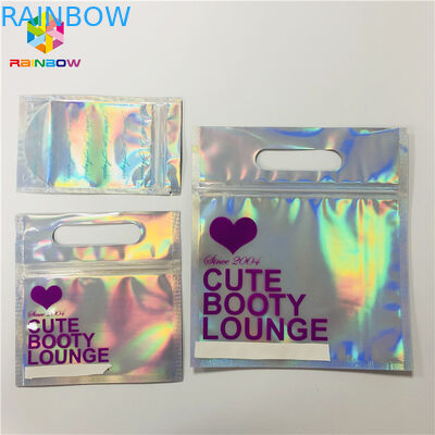 زيبر البلاستيك مايلر احباط تغليف مستحضرات التجميل حقيبة الهولوغرام الليزر المجسم الوقوف نوع