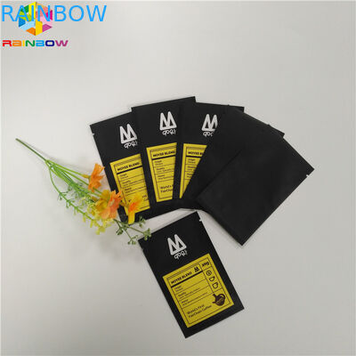 لون أسود صغير الوقوف سحاب الحقيبة ثلاثة الجانب مختوم الألومنيوم مايلر احباط