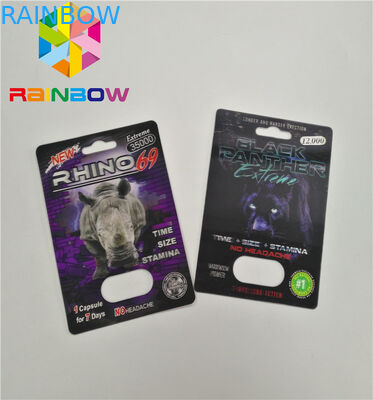 طبيعي الحجم نفطة بطاقة التغليف 3D تأثير الجنس حبوب منع الحمل للرجال بطاقة التعبئة والتغليف