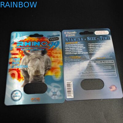 طبيعي الحجم نفطة بطاقة التغليف 3D تأثير الجنس حبوب منع الحمل للرجال بطاقة التعبئة والتغليف