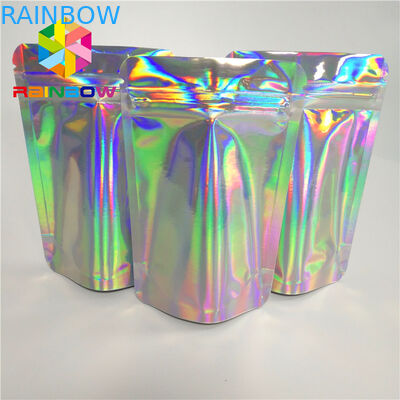 Ziplock الهولوغرام سناك تغليف أغذية الحقائب المخصصة للرموش / فرشاة / مجوهرات