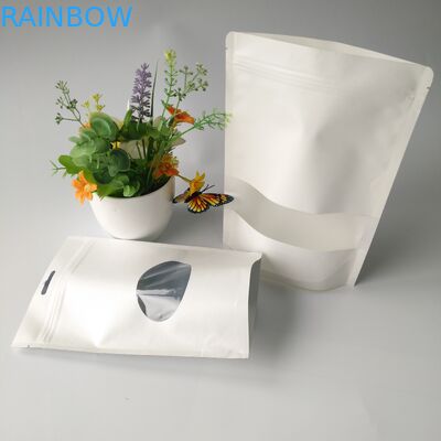 الوقوف الحقائب ورقة مربع التعبئة والتغليف الغذاء الصف مع نافذة مستطيلة / البيضاوي واضحة