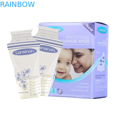 مزدوجة الوقوف سستة الحقيبة ، والحرارة ختم أكياس التعبئة والتغليف تخزين حليب الثدي