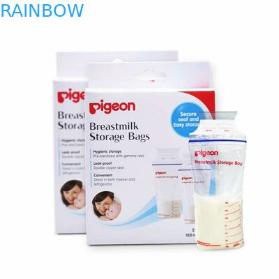 مزدوجة الوقوف سستة الحقيبة ، والحرارة ختم أكياس التعبئة والتغليف تخزين حليب الثدي