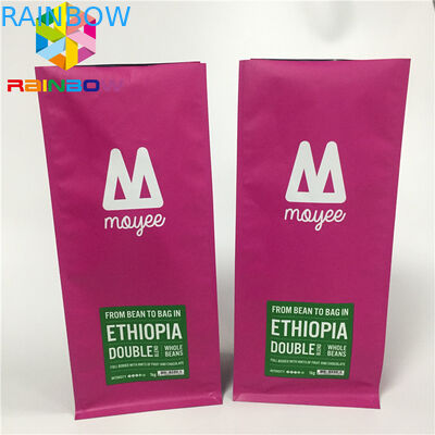 التعبئة والتغليف الألومنيوم احباط الحقيبة ، والوقوف أكياس القهوة أسفل مسطحة مع صمام