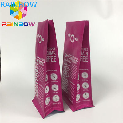 التعبئة والتغليف الألومنيوم احباط الحقيبة ، والوقوف أكياس القهوة أسفل مسطحة مع صمام