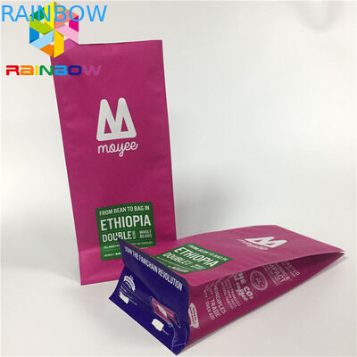 التعبئة والتغليف الألومنيوم احباط الحقيبة ، والوقوف أكياس القهوة أسفل مسطحة مع صمام