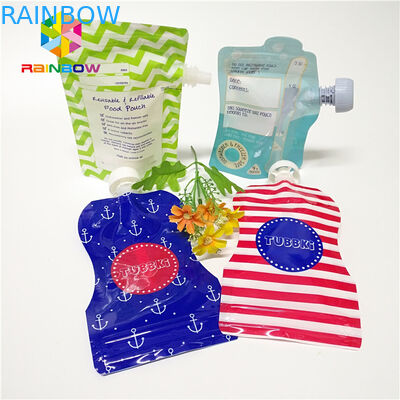 أكياس البلاستيك السائل صنبور صنبور ، عصير شراب الفاكهة الوقوف الحقائب مع كاب