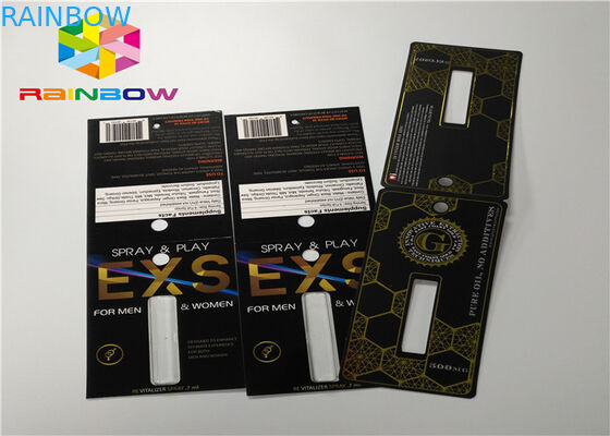 البلاستيك زجاجة نفطة إدراج بطاقة حبوب منع الحمل تعزيز الذكور التعبئة 3D من بطاقات / مربع العرض