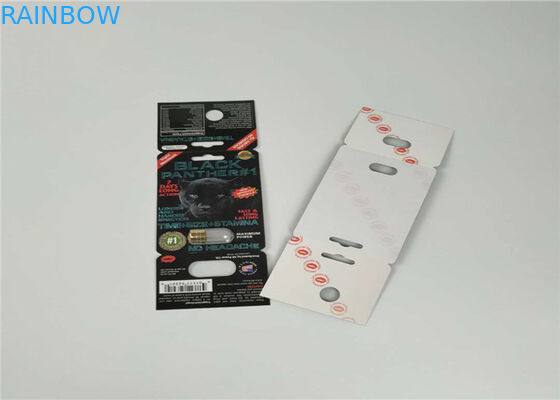 3D المجسم تأثير بطاقة نفطة التعبئة والتغليف الذهب الكركدن حاوية رصاصة SGS / موافقة ادارة الاغذية والعقاقير