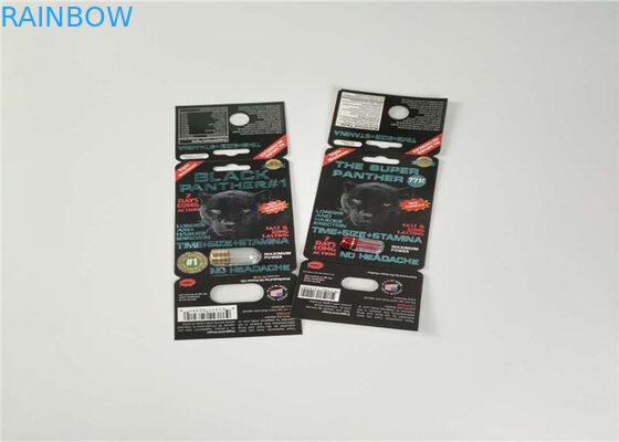 PP PET المواد البلاستيكية نفطة ورق التغليف حبوب منع الحمل ورقة الجنس مع الذهب الكركدن حاوية رصاصة