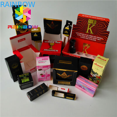 مربع التعبئة والتغليف زجاجة زيت أساسي CBD منخفضة موك مخصص الطباعة 1 أوقية 2 أوقية الورق المعاد تدويره ورقة