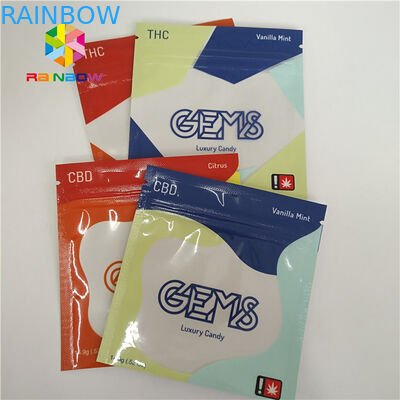 القابلة لإعادة التدوير البخور العشبية أكياس التعبئة والتغليف البلاستيكية 3 الجانب مختومة مخصص مع سحاب