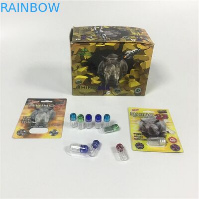 صغيرة من البلاستيك PS زجاجة نفطة حزمة التعبئة والتغليف الكركدن 69 حبوب منع الحمل كبسولة رصاصة الشكل الحاويات