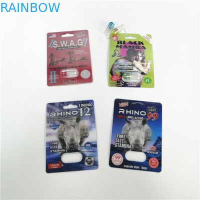 عرف بطاقة نفطة التغليف الكركدن حاوية رصاصة للذكور تعزيز كبسولة التغليف