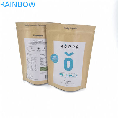 أكياس قابلة لإعادة التدوير كرافت ورقة مخصصة تسمية دائمة لتغليف المواد الغذائية