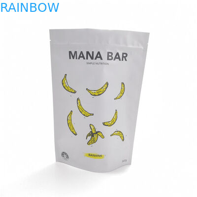 الأبيض ماتي الوقوف أكياس الحقيبة الأغلاق الغذاء الآمن الصف مخصص مع سحاب