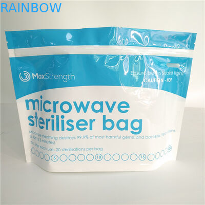 تخزين المواد الغذائية ميكروويف معقم أكياس مجمعة أسفل الأغلاق الأعلى زيبر مخصص