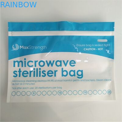 تخزين المواد الغذائية ميكروويف معقم أكياس مجمعة أسفل الأغلاق الأعلى زيبر مخصص