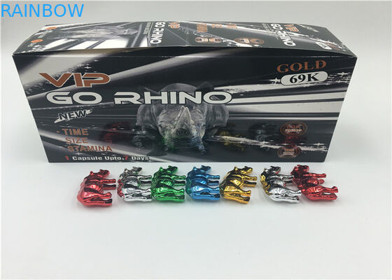 صورة ثلاثية الأبعاد الهولوغرام تأثير بطاقة نفطة التعبئة والتغليف الكركدن 69 حاوية رصاصة دائم