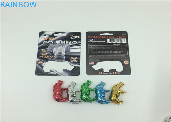 صورة ثلاثية الأبعاد الهولوغرام تأثير بطاقة نفطة التعبئة والتغليف الكركدن 69 حاوية رصاصة دائم