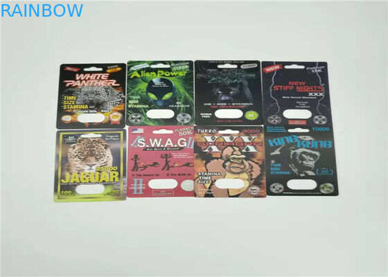 ماء بطاقة نفطة التعبئة والتغليف الكركدن 99 50K ذكر تعزيز حبوب منع الحمل 3D تأثير إدراج بطاقة