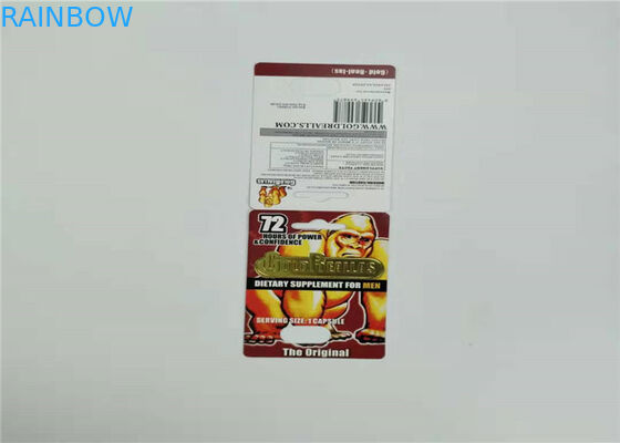 الكركدن 69-9000 بطاقة نفطة التعبئة والتغليف كبسولة الجنس حبوب منع الحمل البلاستيك بطاقة إدراج للذكور التعزيز