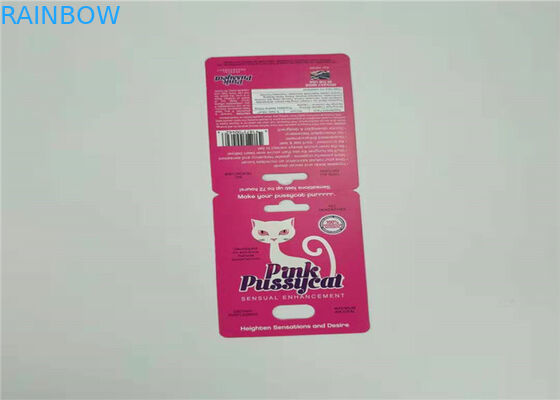 مجموعة واحدة الجنس حبوب منع الحمل ورقة بطاقة التعبئة والتغليف الأحمر الشظية الكركدن V7 بطاقة نفطة لون مخصص