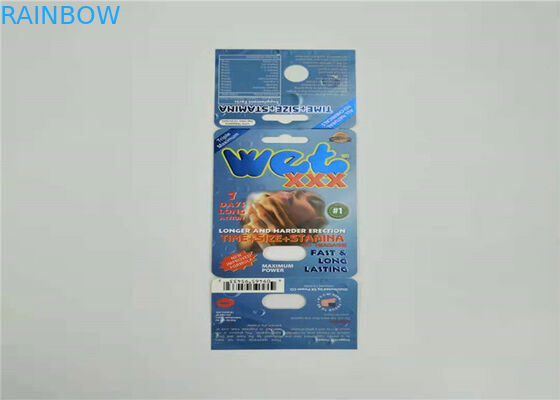 مجموعة واحدة الجنس حبوب منع الحمل ورقة بطاقة التعبئة والتغليف الأحمر الشظية الكركدن V7 بطاقة نفطة لون مخصص