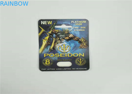 صديقة للبيئة بطاقة نفطة التعبئة والتغليف الكركدن 7 ورقة بطاقة عرض مربع لكبسولة محسن الذكور