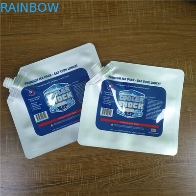 تخزين المواد الغذائية مخصص مطبوعة أكياس بلاستيكية ماء قابلة لإعادة الاستخدام حزم الجليد برودة مع صنبور / كاب