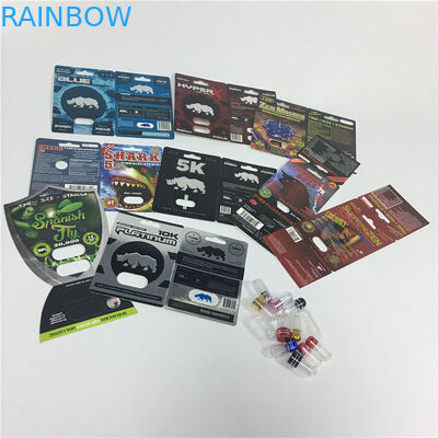 الطباعة الحريرية بطاقة نفطة التغليف الذكور تعزيز الدواء الكركدن الجنس حبوب شعار مخصص