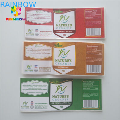 القطارة يتقلص كم تسميات ملصقات الأدوية قارورة زجاجة 30ML لالستيرويد