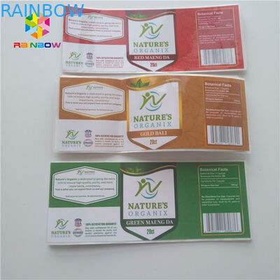 القطارة يتقلص كم تسميات ملصقات الأدوية قارورة زجاجة 30ML لالستيرويد