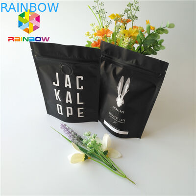 الحقيبة السوداء لامع احباط الحقيبة الوقوف 2 أوقية أكياس القهوة مع سحاب / صمام