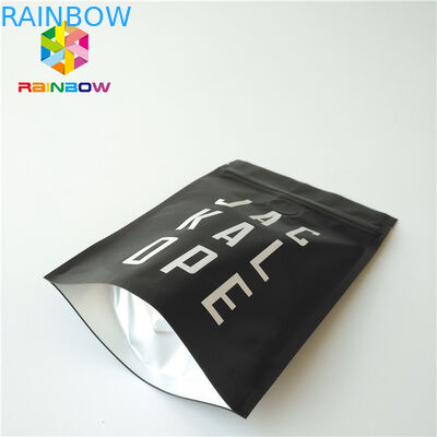 الحقيبة السوداء لامع احباط الحقيبة الوقوف 2 أوقية أكياس القهوة مع سحاب / صمام