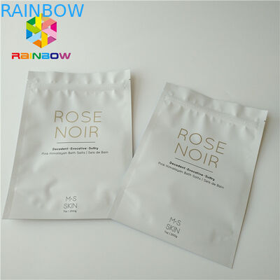 البلاستيك الأبيض الوقوف فرك الجسم حقيبة مستحضرات التجميل التعبئة والتغليف للملح البحر الاستحمام العناية بالبشرة