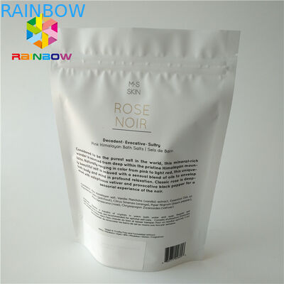 البلاستيك الأبيض الوقوف فرك الجسم حقيبة مستحضرات التجميل التعبئة والتغليف للملح البحر الاستحمام العناية بالبشرة