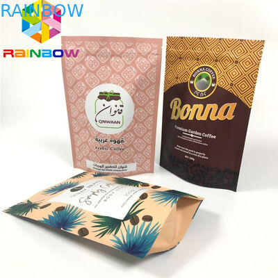 كرافت ورقة الوقوف الحقائب القهوة ، Ziplock البلاستيك تغليف أغذية الرطوبة والدليل