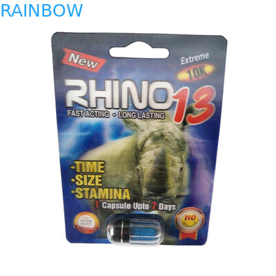 رئيس الوزراء زين / الكركدن 13 حبة ورقة مربع التعبئة والتغليف نفطة بطاقات ورقة 3D الطباعة الحفر بطاقات رئيس الوزراء زن الجنسي pilll